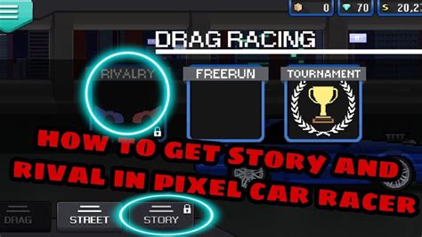 How to unlock story mode and rival in pixel car racer .